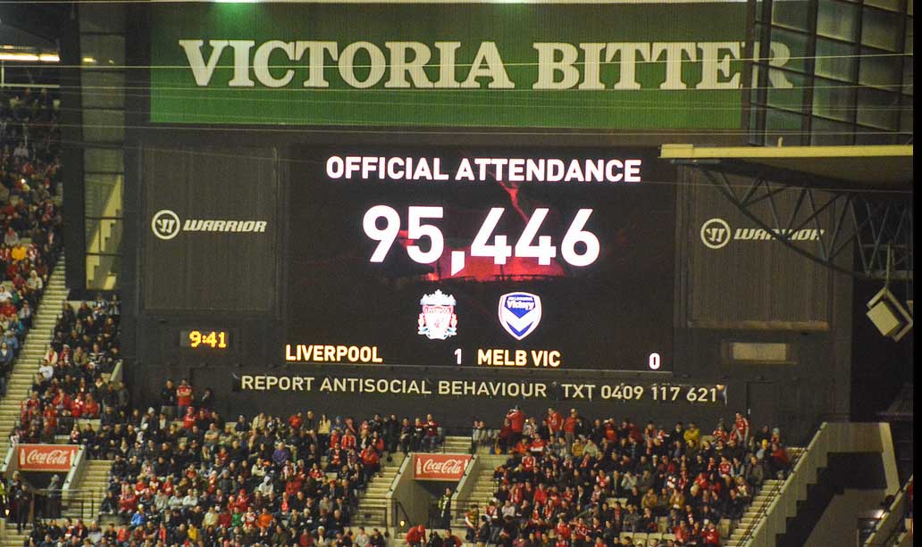 Liverpool vs Melbourne Victory scoreboard from 2015